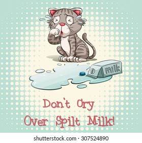 Don't cry over spilt milk illustration