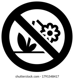 Don't destroy the Flower forbidden sign, modern round sticker