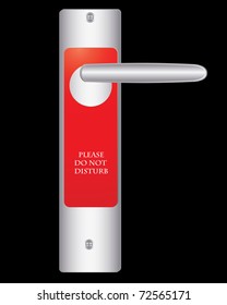 Don't disturb sign on a motel door handle
