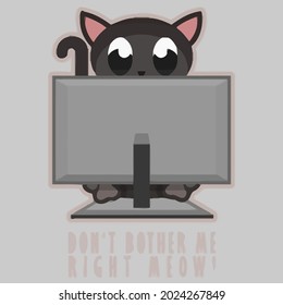 dont disturbe while im on the computer sweat design vector illustration for use in design and print wall art poster canvas