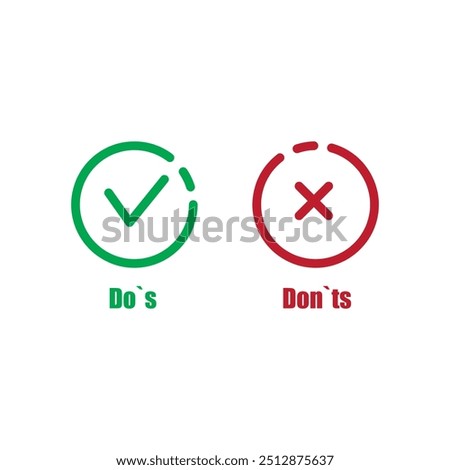 don't and don'ts information signs. simple flat illustration on white background..eps