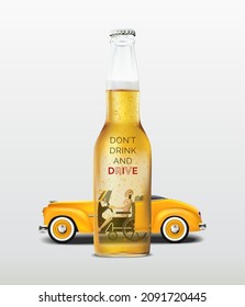 Don't drink and drive Concept. Drunk driving is not allowed. Drink and drive awareness.