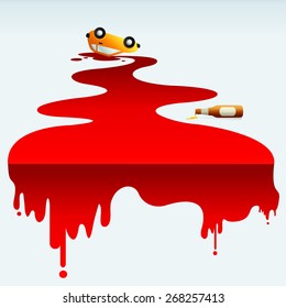 Don't drink and drive concept, isolated object, vector art illustration