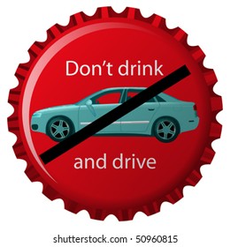 don't drink and drive concept, isolated object over white background, abstract vector art illustration