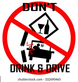 Don't drink and drive concept sign vector