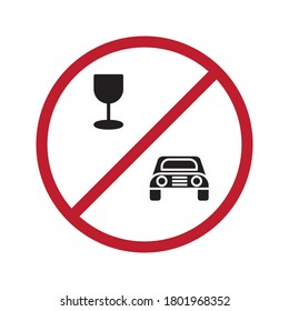 don't drink and drive icon on white background