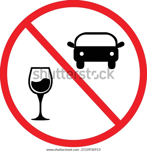 Don\'t drink and drive icon on white\
background. STOP! No alcohol sign. flat\
style.