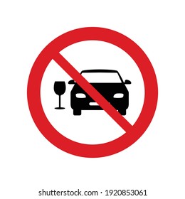 Don't Drink And Drive  Icon. Prohibited Drink While Driving Icon