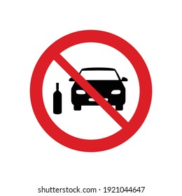 Don't Drink And Drive  Icon. Prohibited Drink While Driving Icon