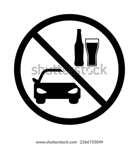 Don't drink and drive  icon. Prohibited drink while driving icon