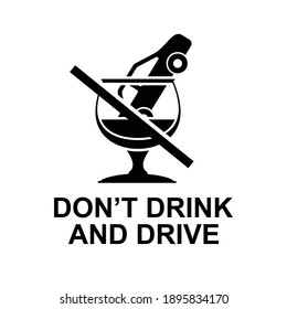 Don't drink and drive road sign vector illustration.