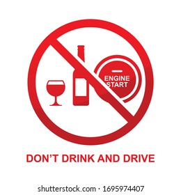 Don't drink and drive sign isolate on white background vector illustration.