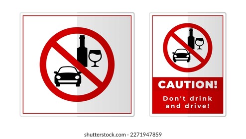 Don't drink and drive Sign Label Symbol Icon Vector Illustration