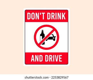 Don't drink and drive sign No alcohol sign.