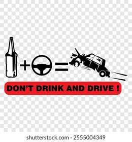 Don't Drink and drive, sign and vector