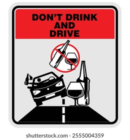 Don't drink and drive, sign vector