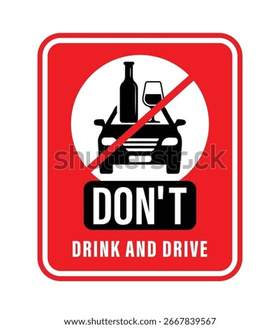 Don't drink and drive, sticker label. poster vector
