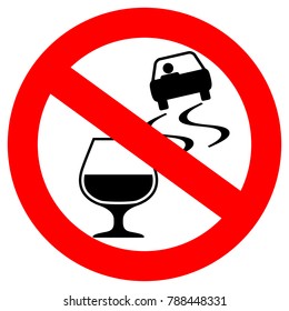 Don't drink and drive vector sign isolated on white background