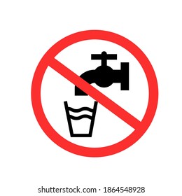 Dont drink water stop sign. Clipart image.