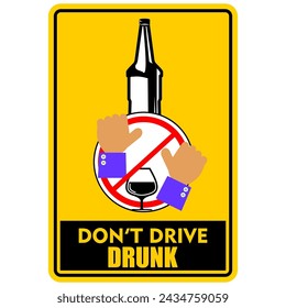 Don't Drive Drunk, sign and sticker vector