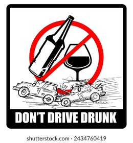 Don't Drive drunk, sticker and label vector