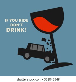 Don't drive drunk, vector illustration