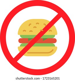 Dont eat in daylight during ramadan vector Color Icon Design,  Avoid eating burger while fasting concept, Ramazan kareem and Islamic Symbols on white background,