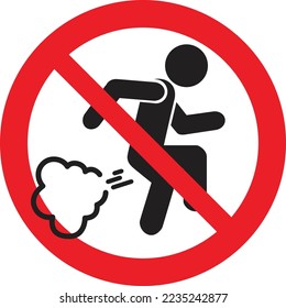 Don't fart symbol. illustration warning