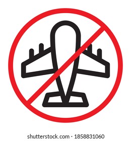 Fliegen Sie nicht die Symbole der Umrisslinie. Vektorgrafik Eps10