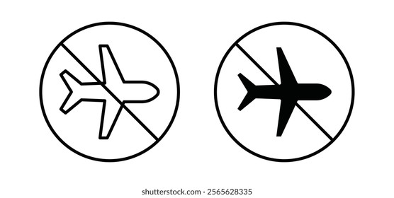 Dont fly signs set in black and white colors