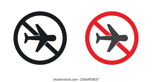 Dont fly signs set in black and colored