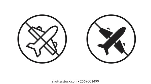 Dont fly signs set vector graphics designs