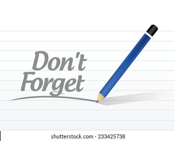 don't forget illustration design over a white background