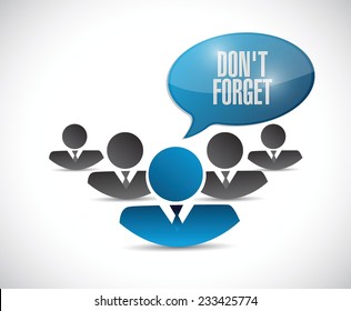don't forget message team illustration design over a white background
