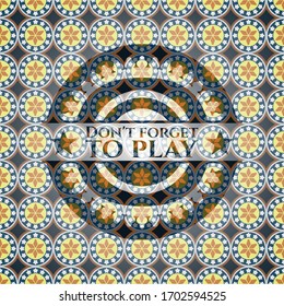 Don't forget to play arabic badge background. Arabesque decoration. 