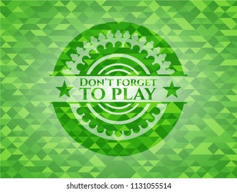 Don't forget to play realistic green mosaic emblem