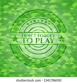 Don't forget to play realistic green mosaic emblem