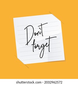 Don't forget sign on white background