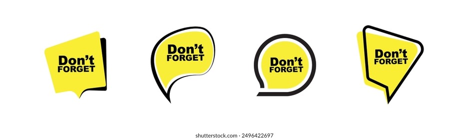 Don't forget sign on white background