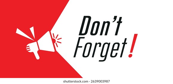 don't forget text information sign