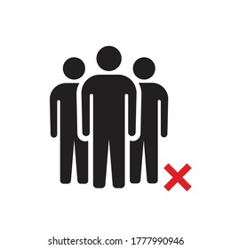 Don't gather Vector of Social Distancing, Coronavirus Disease 2019 Covid-19 Solid Glyph. Stay Home, Work from Home.