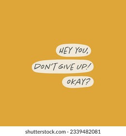 dont give up text with yellow background