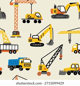 ¡No te rindas! Vehículos de construcción con texto motivacional 