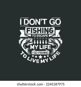 
I DONT GO FISHING - fishing typographic slogan design vector graphic.