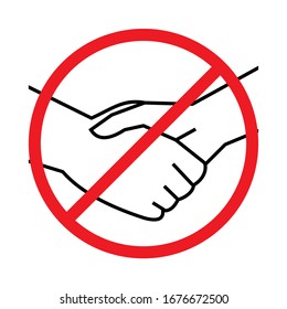 don't handshake symbol on vector with white background