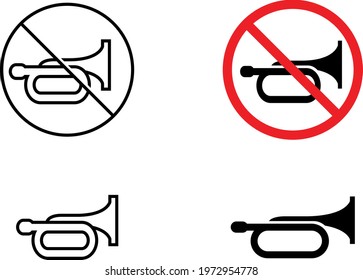 Don't honk icon, no beep, Vector illustration