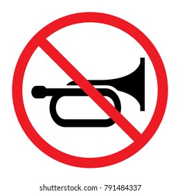 Don't Honk Icon, No Beep, Vector Illustration