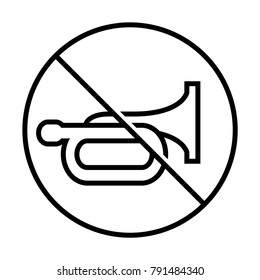 Don't honk icon, no beep, Vector illustration