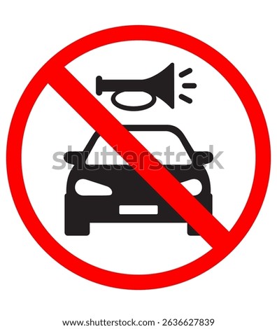 Don't honk icon no beep Vector illustration car and buzer
