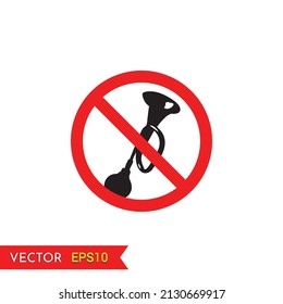 DON'T HONK. No honking here. Vector illustration icon